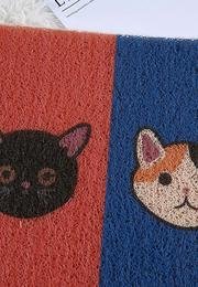  Yoyoso PVC Welcome Cats Sloganlı Dekoratif Çok Amaçlı Kapı önü İç Mekan Banyo Mutfak Paspası 40 x 60 cm