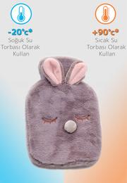  Yoyoso Sevimli Tavşan Kılıflı Sıcak Su Torbası Termofor K.Gri 750 ml 17 X 27 cm