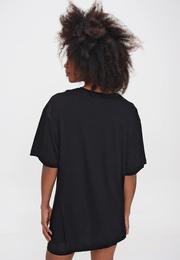  Ecrou Kadın Siyah Anime Baskı Oversize Tshirt