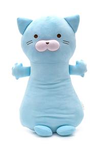  Ecrou Silikon Elyaf Dolgulu Spandex Uyku Arkadaşı Kedi Yastık 50 x 35 cm Mavi