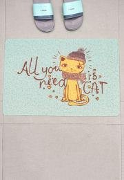  Yoyoso Dekoratif Sloganlı Kauçuk Kapıönü Paspas All U Need Cat 40 x 60 cm