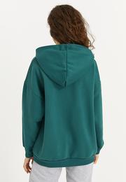  Ecrou Kadın Yeşil Aspen Colorado Yazılı Kapüşonlu 3 İplik Oversize Sweat
