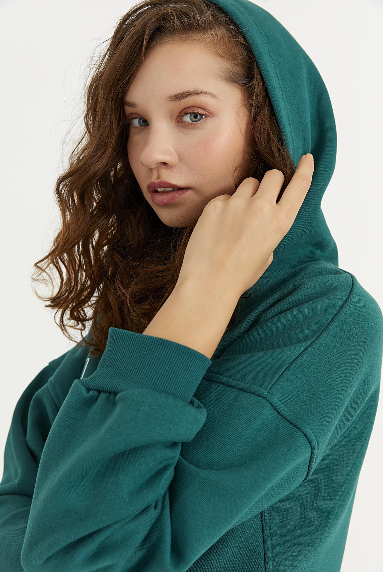  Ecrou Kadın Yeşil Aspen Colorado Yazılı Kapüşonlu 3 İplik Oversize Sweat