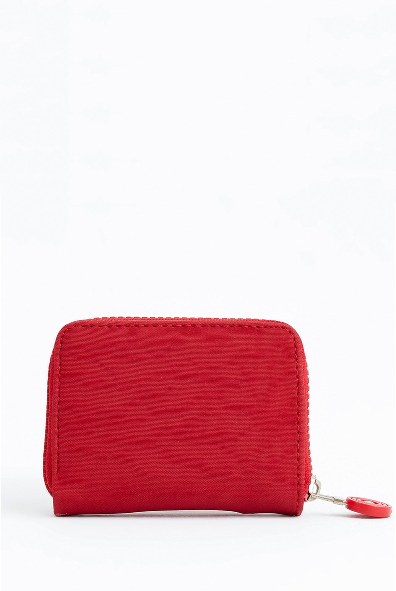  Ecrou Kadın Crinkle Küçük Kartlık Çanta Cüzdan Kırmızı