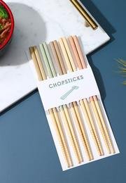  Yoyoso Bambu Chopstick Seti 5 Çift Pastel Renkli