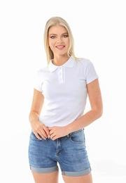  Ecrou Kadın Beyaz Polo Yaka Ribana Tshirt