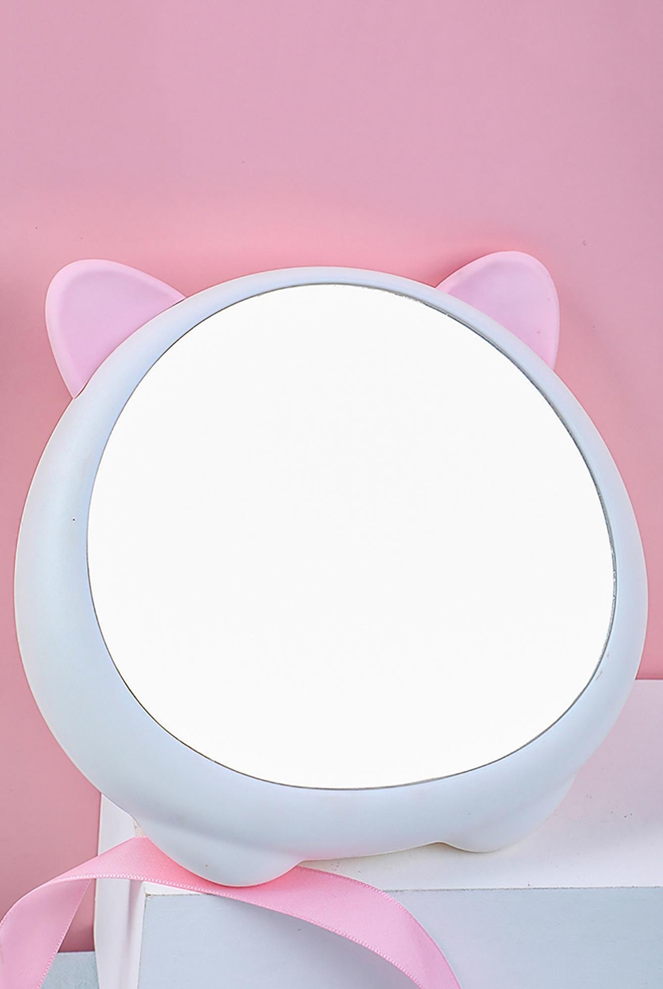  Yoyoso Masa Üstü Aynası Kuyruklu Kedi Beyaz