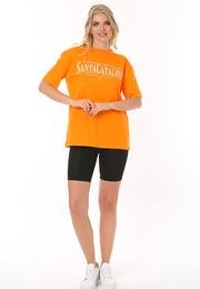  Ecrou Kadın Oranj Santa Catalina Baskılı Regular Fit Tshirt