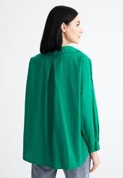  Ecrou Kadın Yeşil Tek Cepli Oversize Poplin Gömlek
