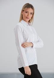  Ecrou Kadın Beyaz Basıc Regular Fit Poplin Gömlek