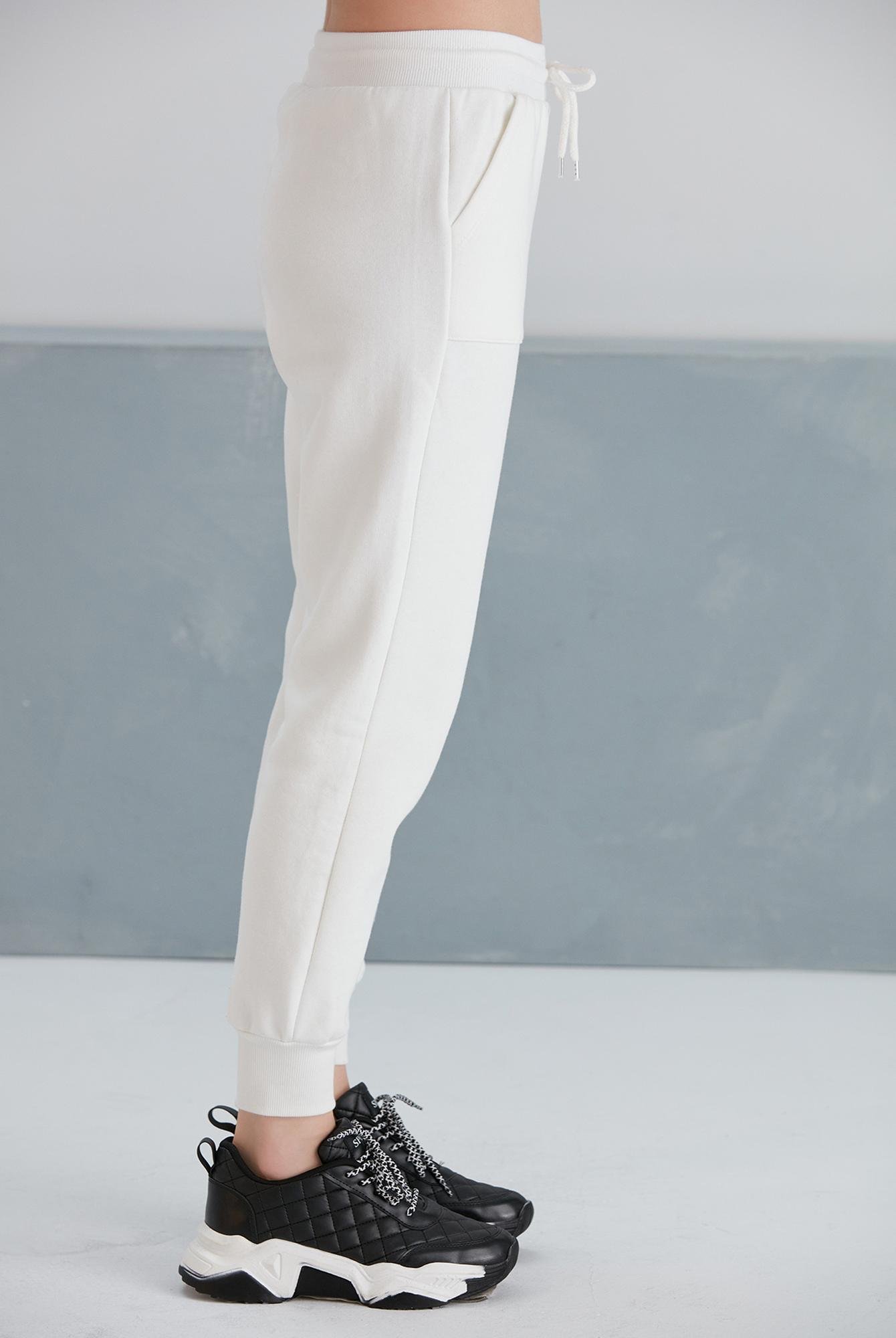  Ecrou Kadın Beyaz Takma Cep Beli Lastikli Jogger Örme Pantolon
