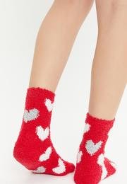  Ecrou Heart Ev Çorabı Kırmızı