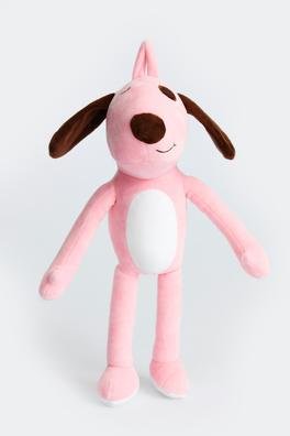 Ecrou Uzun Bacaklı Köpek Temalı Yastık Pelüş Maskot Oyuncak  Pembe 30 cm