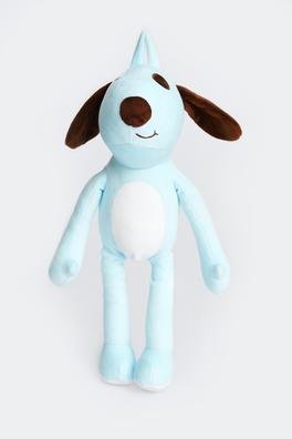 Ecrou Uzun Bacaklı Köpek Temalı Yastık Pelüş Maskot Oyuncak 30 cm Mavi