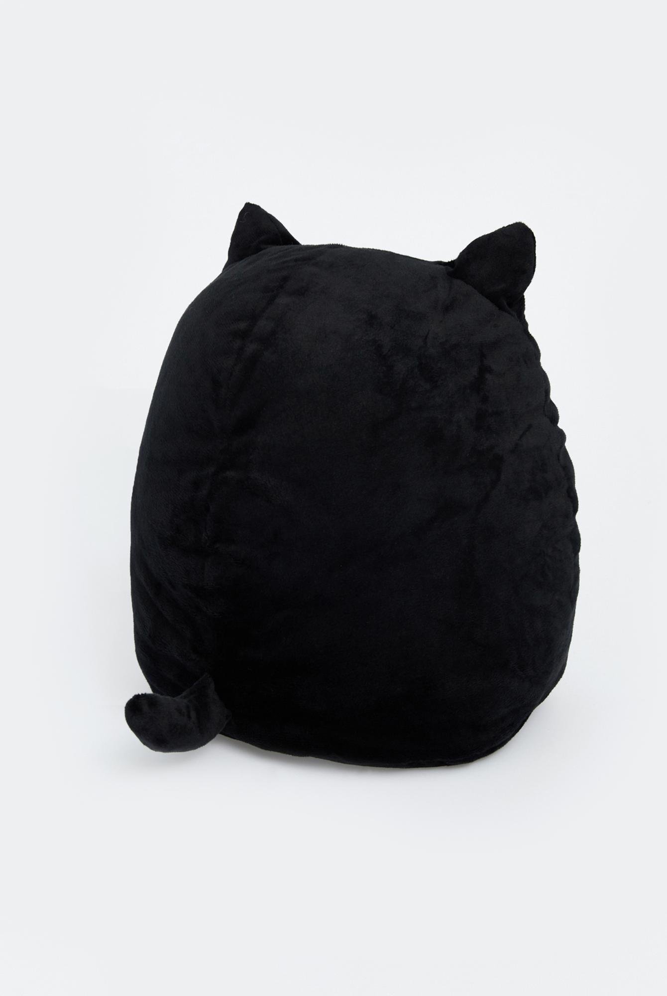  Ecrou Kara Kedi Dekoratif Pelüş Yastık 35 cm Siyah