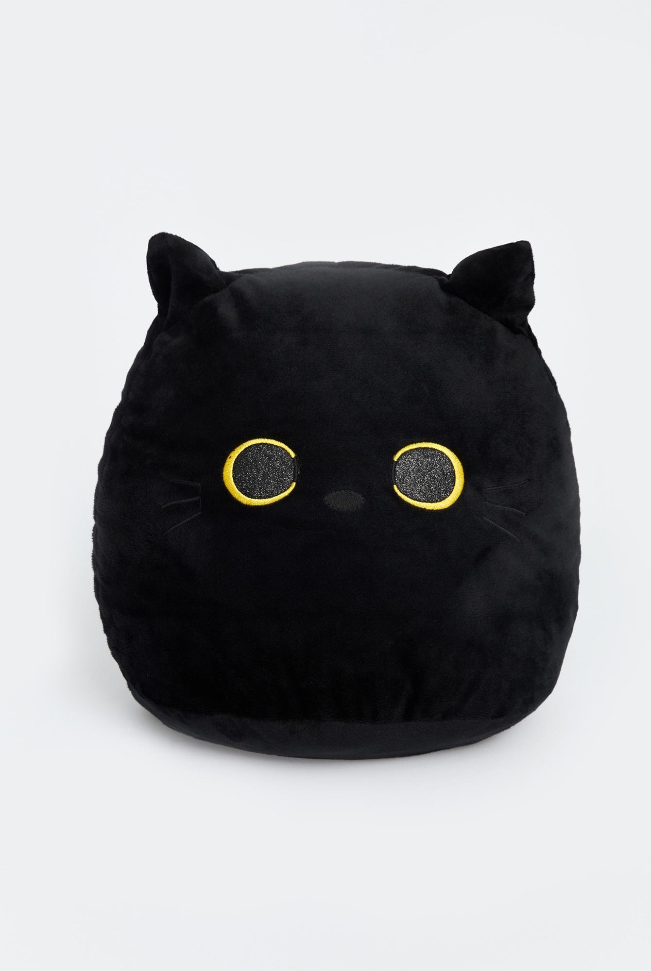  Ecrou Kara Kedi Dekoratif Pelüş Yastık 35 cm Siyah