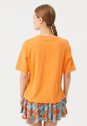  Ecrou Kadın Somon Düşük Kol Oversize Basic Tshirt