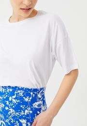  Ecrou Kadın Beyaz Düşük Kol Oversize Basic Tshirt