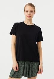  Ecrou Kadın Siyah Altı Oval Regular Fit Basic Tshirt