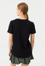  Ecrou Kadın Siyah Altı Oval Regular Fit Basic Tshirt