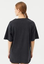  Ecrou Kadın Antrasit No One Baskı Yıkamalı Oversize Tshirt