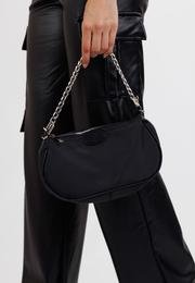  Ecrou Kadın Saten Baget Çanta Siyah 14 x 25 cm
