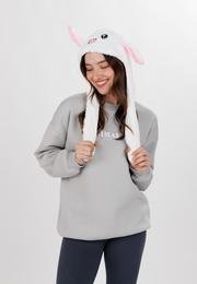  Ecrou Kulakları Hareket Eden Tavşan Şapka Bere Ledli Beyaz 55 x 17 cm