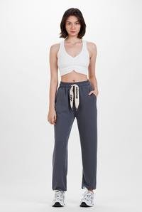  Ecrou Kadın Antrasit Paça Stoperli Kalın Kordon Jogger Ultra Soft Örme Pantolon