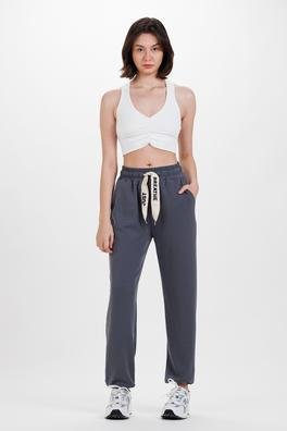 Ecrou Kadın Antrasit Paça Stoperli Kalın Kordon Jogger Ultra Soft Örme Pantolon