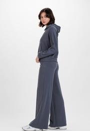  Ecrou Kadın Antrasit Önü Nervurlu Bol Paça Ultra Soft Örme Pantolon