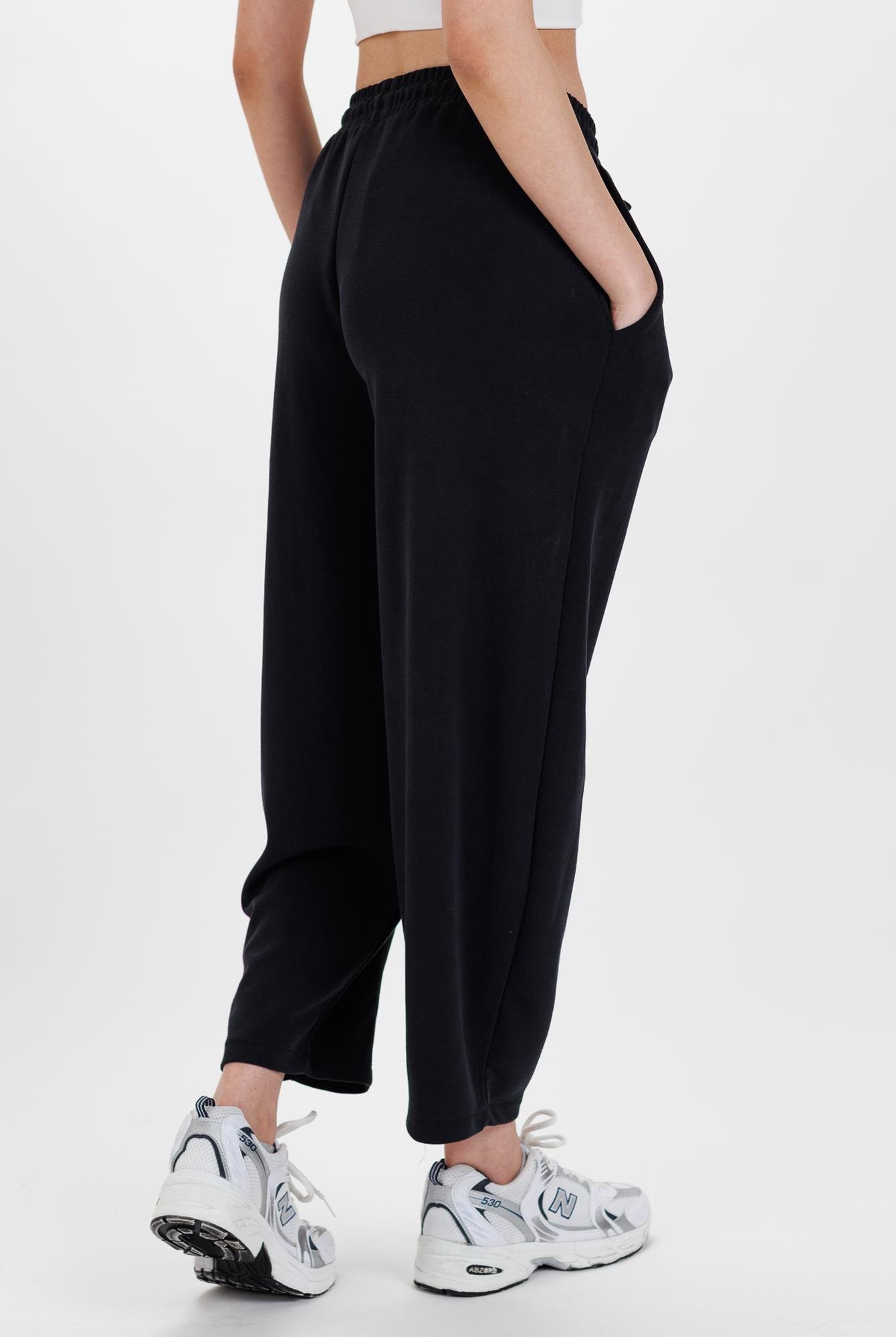  Ecrou Kadın Siyah Şalvar Kalıp Havuç Paça Ultra Soft Modal Örme Pantolon
