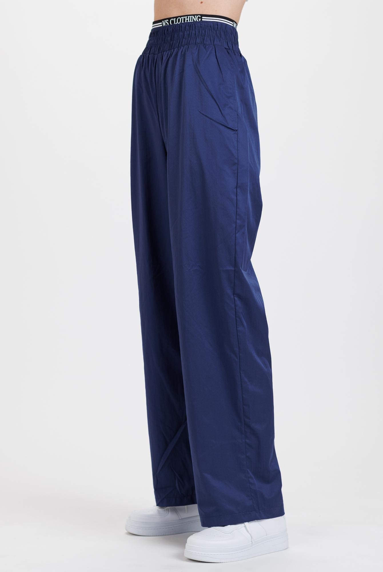  Ecrou Kadın Lacivert Beli Yazılı Lastik Detay Paraşüt Pantolon