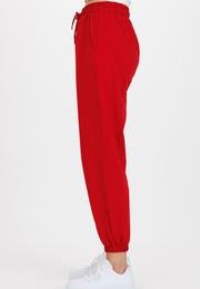  Ecrou Kadın Kırmızı Jogger Oversize 2 İplik Örme Pantolon