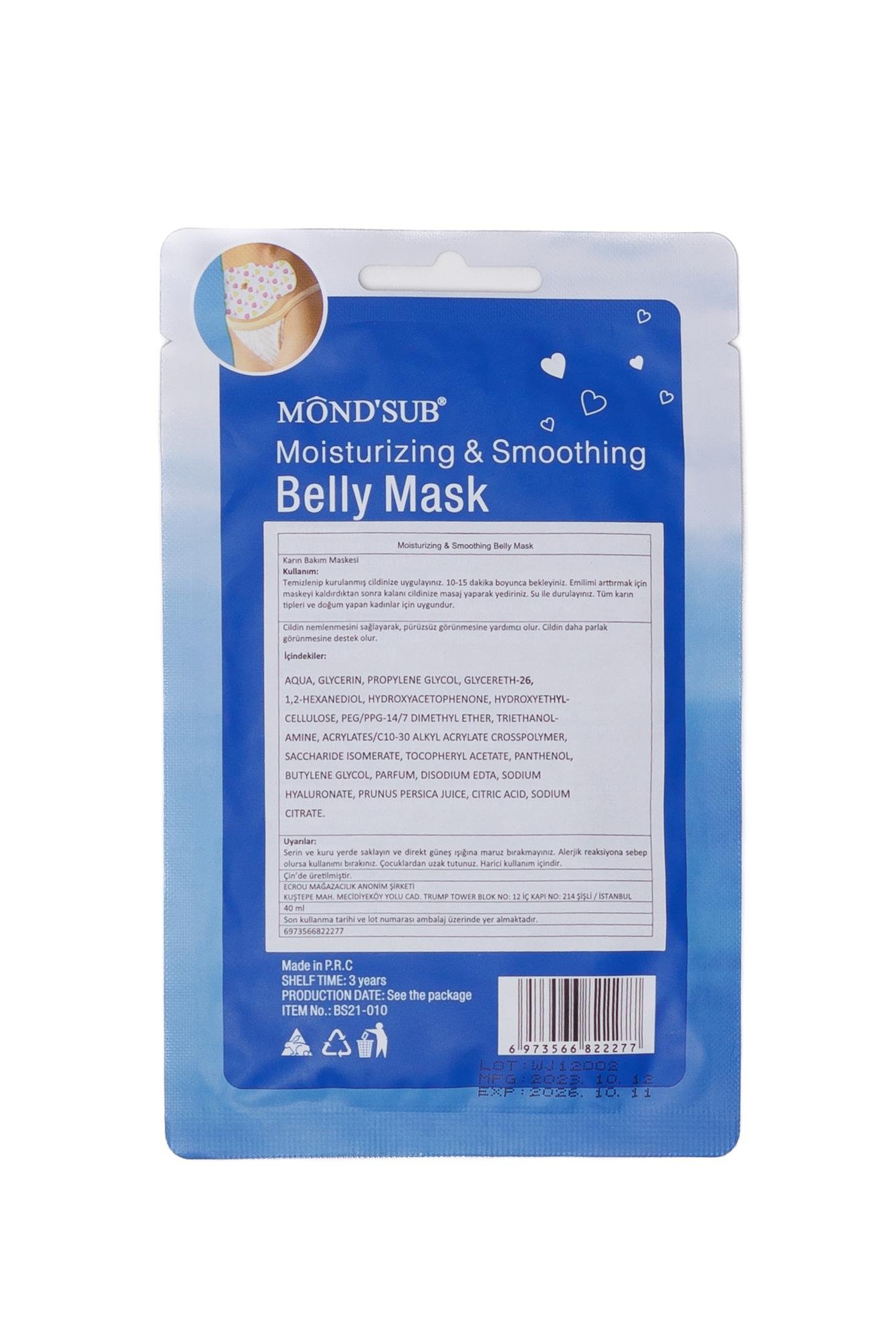  Mondsub Şeftali Özü  E Vitamini İçeren Nemlendirici, Sıkılaştırıcı ve Pürüzsüzleştirici Göbek Karın Maskesi