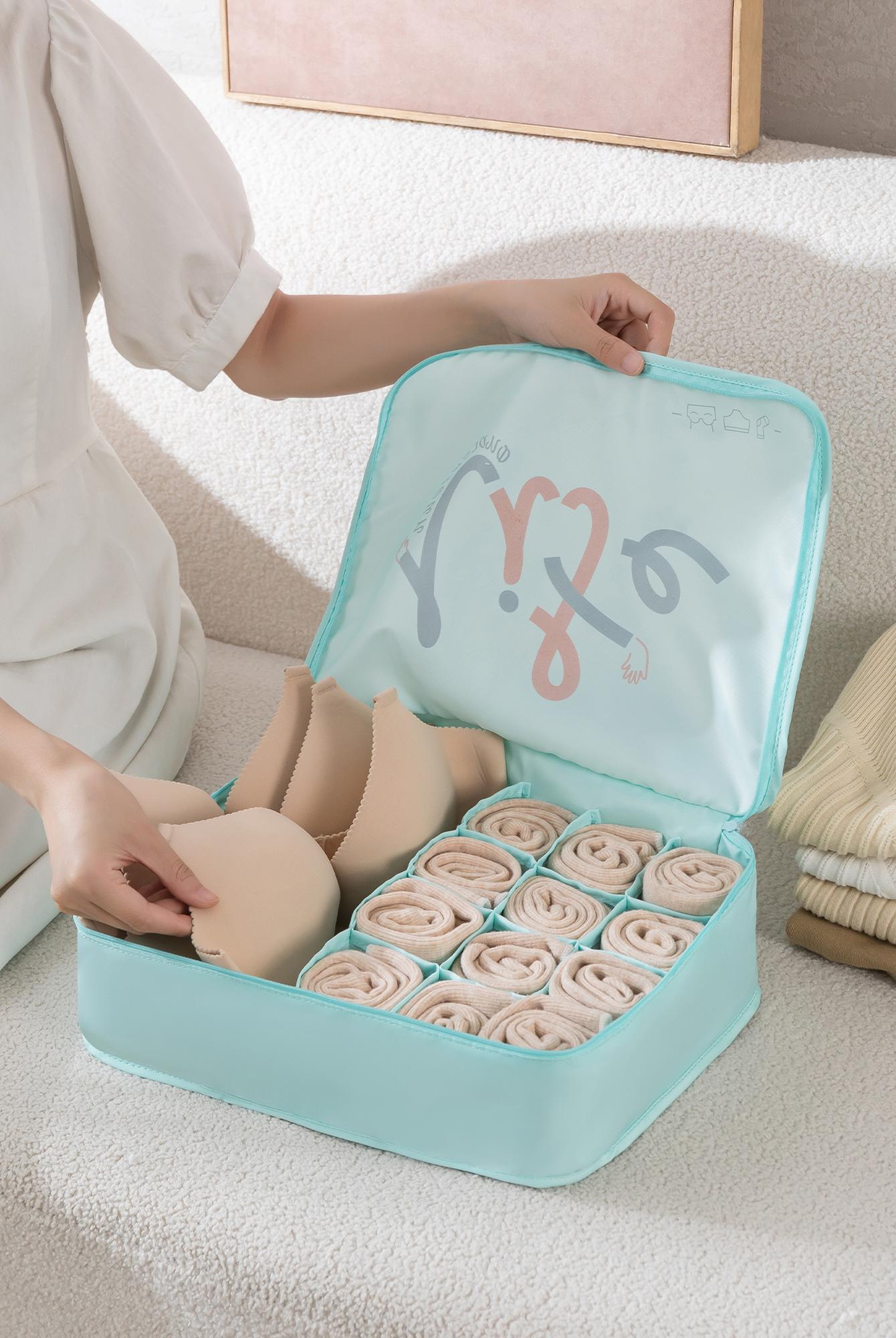  Ecrou 6lı Life Yazılı Bavul İçi Düzenleyici Mavi Set