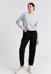  Ecrou Kadın Siyah Dikiş Detaylı Ultra Soft Jogger Pantolon
