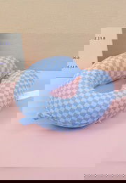  Yoyoso Mozaik Şekillli  Memory Foam U Tipi Yastık Mavi