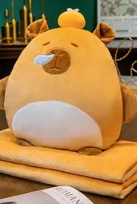  Ecrou Büyük Klulak Capybara Battaniyeli Peluş 40x35cm Kahve