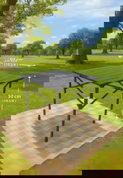  Ecrou Hafif Taşıma Çantalı Katlanır Kamp Piknik Bahçe Masası Siyah 50 x 50 x 50 cm