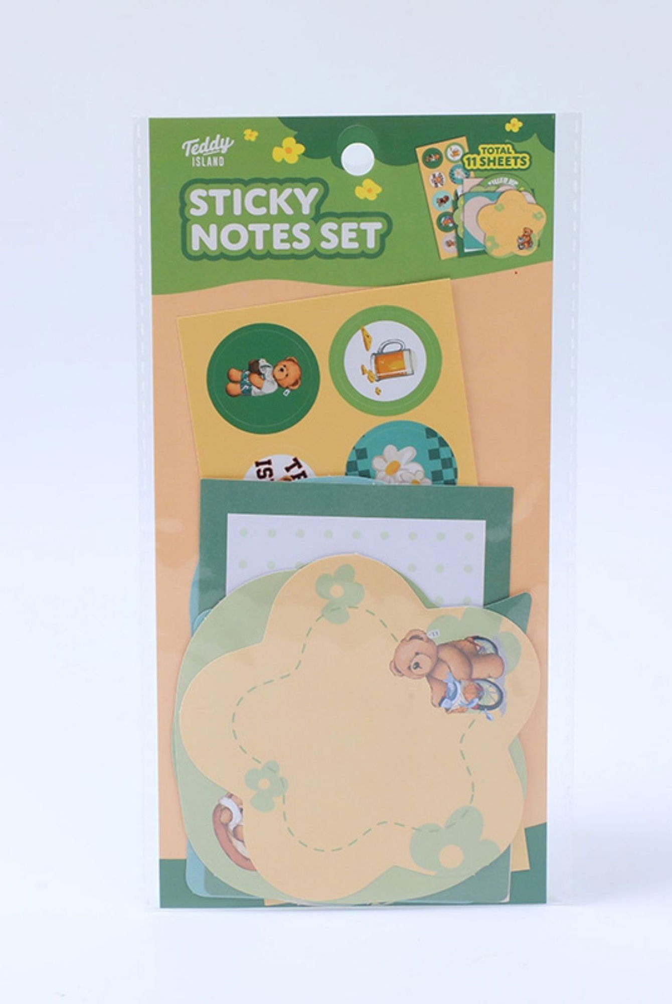  Yoyoso Teddy Island Green Post-it
