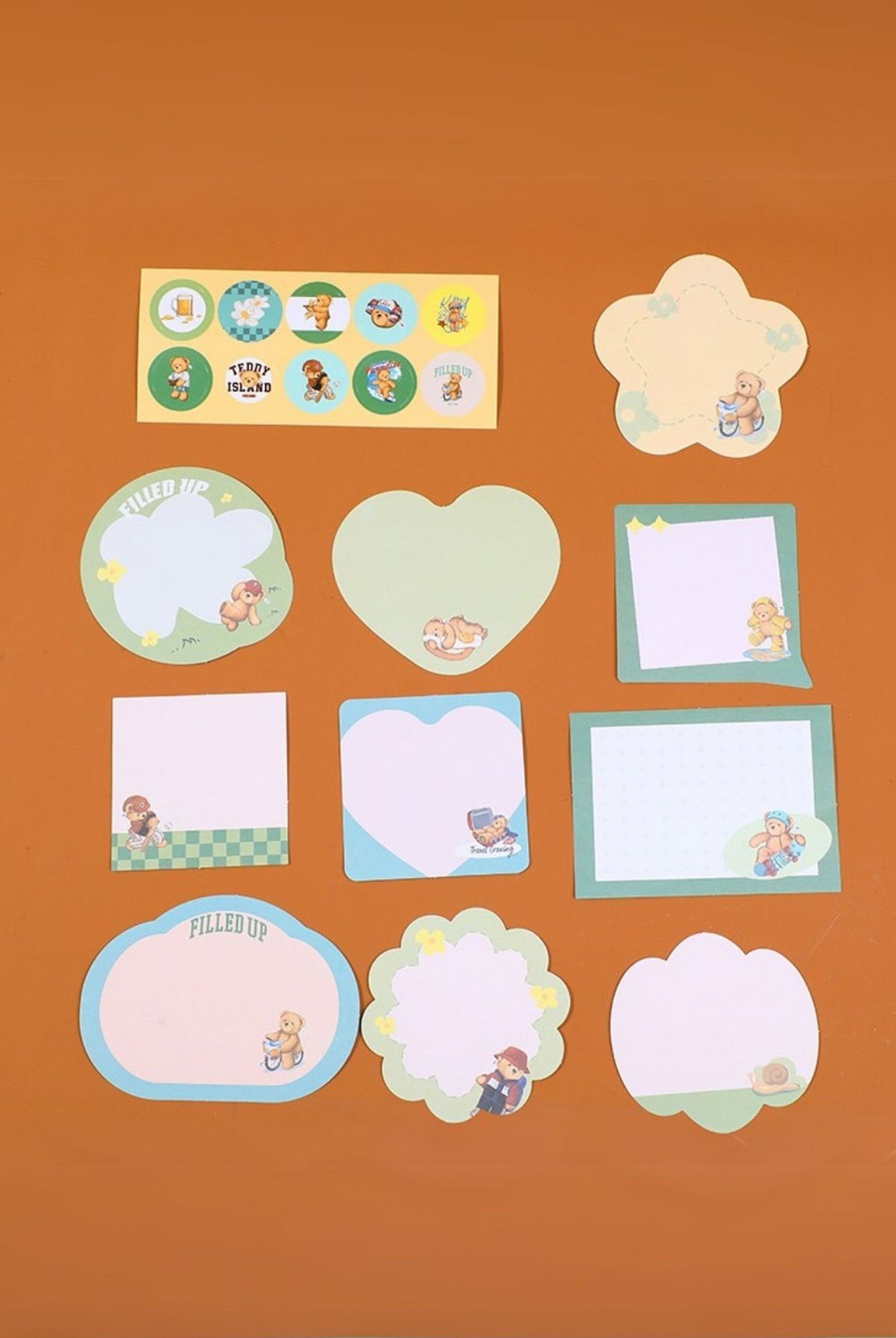  Yoyoso Teddy Island Green Post-it