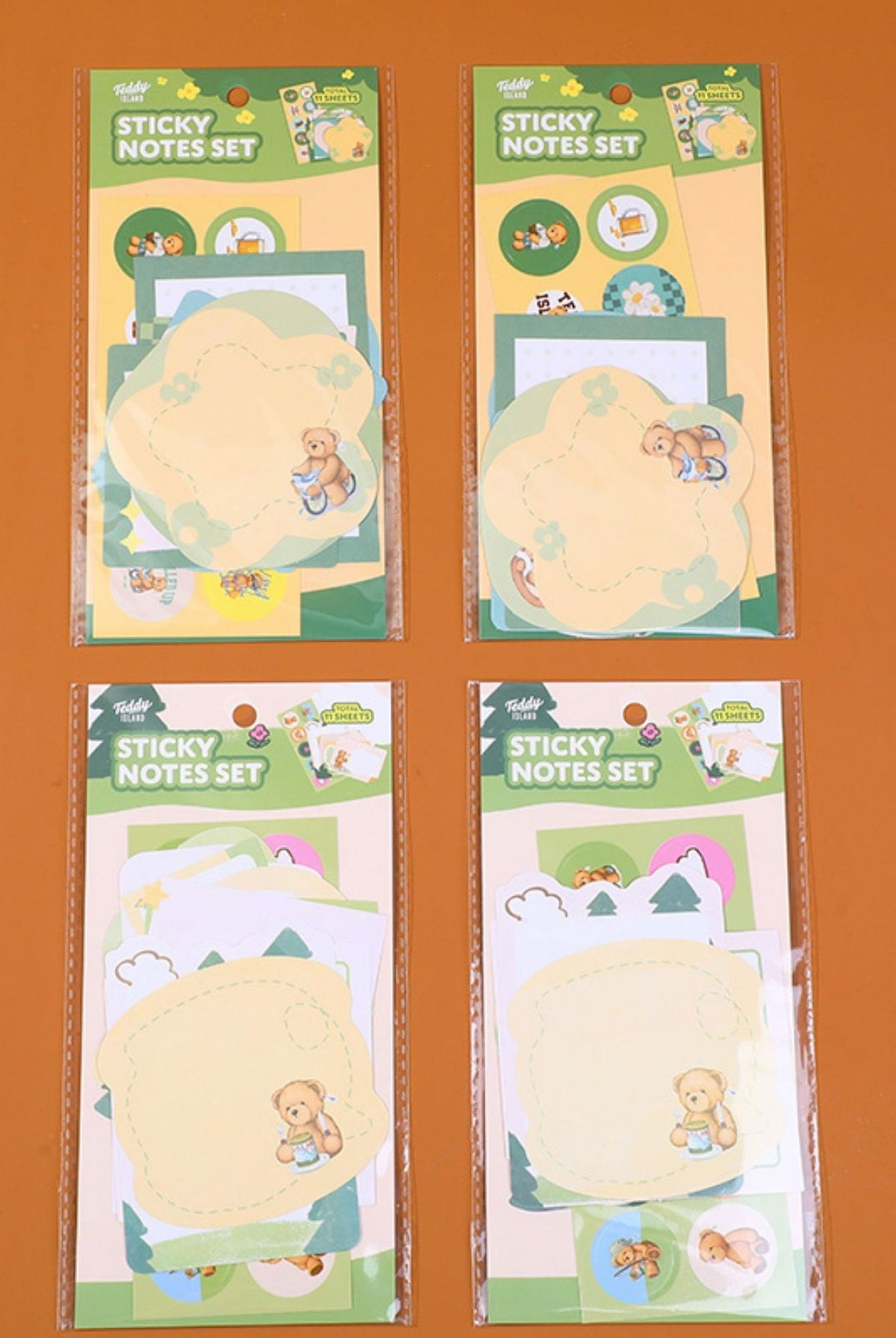  Yoyoso Teddy Island Green Post-it